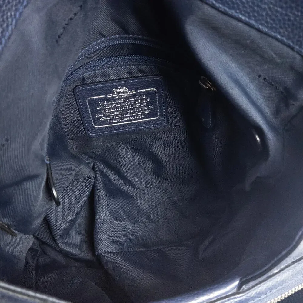 Coach Edie 31 Leather Hobo Bag Studdded Navy Boho Feminine